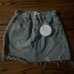 Princess Polly High-Rise Distressed Denim Skirt